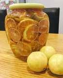 Chanh đào ngâm mật ong trị ho