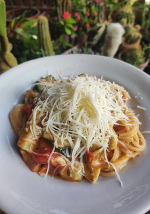 Paradicsomos cukkinis spagetti recept fotója