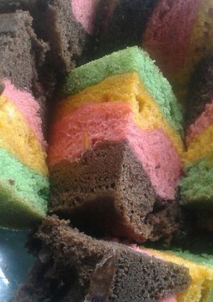Foto resep Bolu pelangi kukus