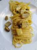 Spaghetti con pesce spada e olive