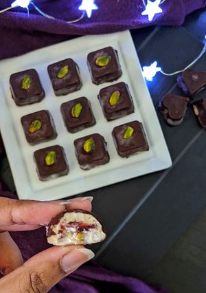 A picture of Creamy Cashew-Coconut Cheesecake Bites.
