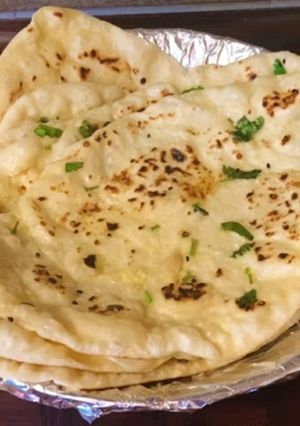 A picture of Butter Naan without Yeast and Tandoor.