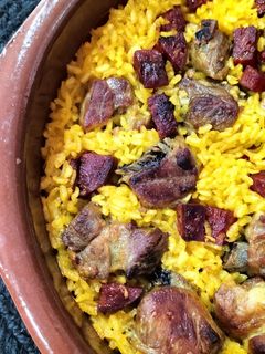 Una foto de Arroz ibérico al horno