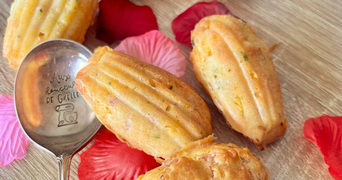 Madeleines cheddar bacon cœur fondant fromage pour la saint Valentin de