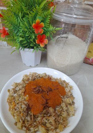 صورة لوصفة كشري في طنجرة وحدة 😋