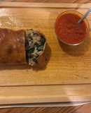 Sausage Stromboli with spinach, mushrooms & onions