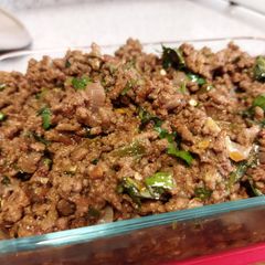 A picture of Green chilli keema.