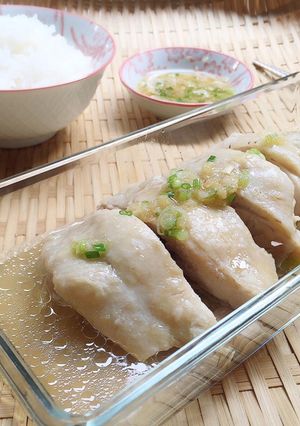 รูปของ ไก่นึ่งกับน้ำจิ้มต้นหอมแบบจีน