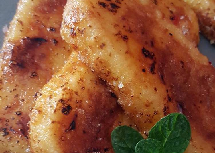 Leche frita caramelizada