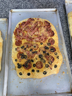 Una foto de Focaccia con puré de papa