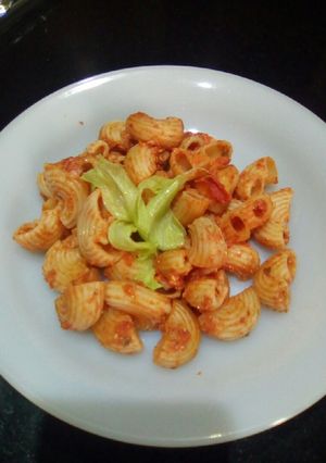 A picture of Spicy pasta(macaroni)#jikonichallenge.
