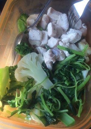 Foto resep Ayam & sayur rebus (menu diet)