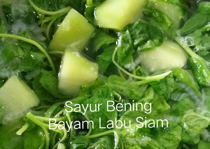 Resep Sayur Bening Bayam Labu Siam Oleh Baha Giah Cookpad