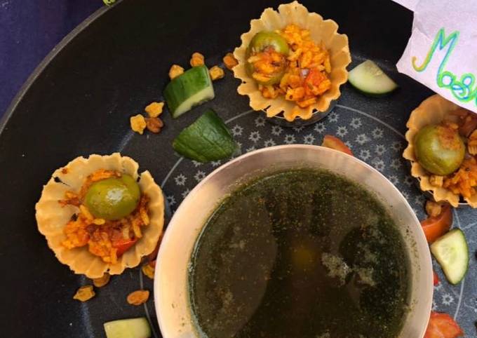 Simple Way to Prepare Quick Puff rice upma in tart with phudina pani