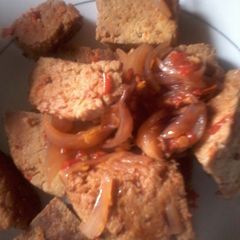 A picture of Soya Beans Cake (Locally called Awara).