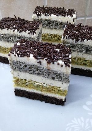 Csíkos krémes recept fotója