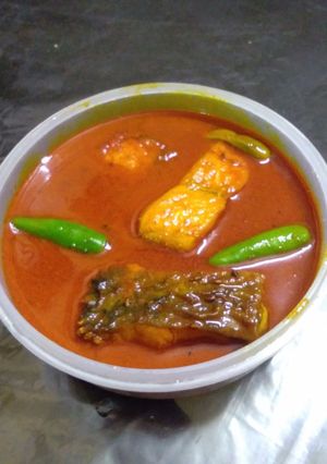 A picture of Doi  rui(rohu curd curry).