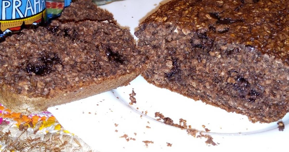 Budín de avena y chocolate (sin harina, sin azúcar agregada y sin manteca)  Receta de Daiana Nahir Martinez- Cookpad