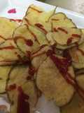 Papas fritas sin aceite al microondas aderezadas con ketchup🍟🍠