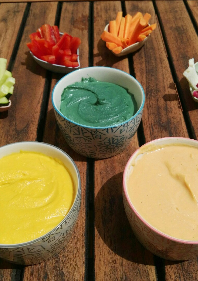 Una foto de Trio de hummus
