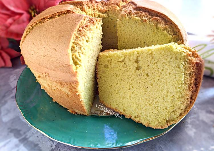 Langkah Mudah untuk Membuat Pandan Chiffon Cake (8 telur) Anti Gagal