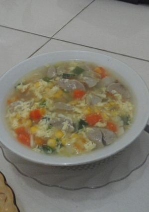 Foto resep Sop jagung telur +bakso n wortel