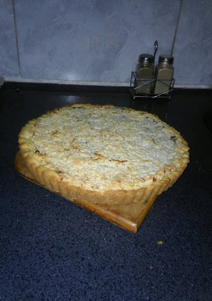 Una foto de Tarta de coco en hebras