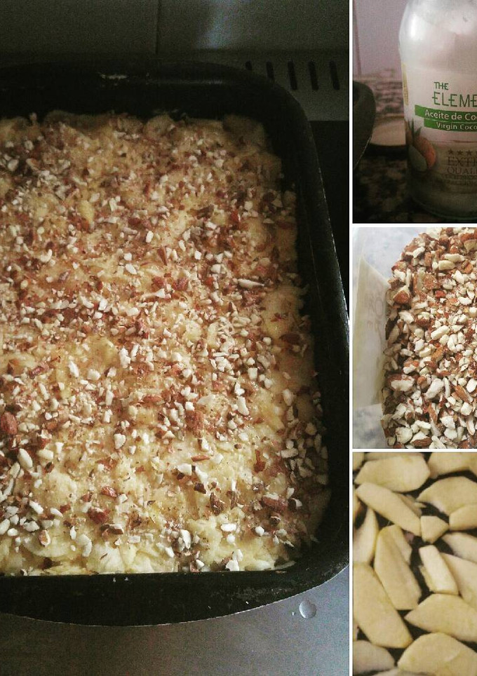 Una foto de Tarta vegana de manzana con almendras