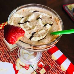 A picture of Ragi chocolate milkshake || Fingermillet chocolate smoothie recipe.