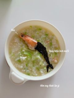Hình của món Cháo tôm bí ngòi cho bé.