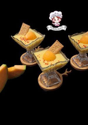 عکسی از دستور دسر طالبی بستنی 🍈🍸😋