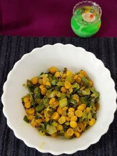 कांद्याच्या पातीची भाजी (kandyachya patichi bhaji recipe in marathi) रेसिपी चे मुख्य फोटो
