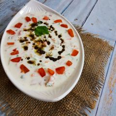 A picture of Vege raita with pepper tarka.