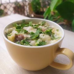 A picture of Savory French Toast In A Mug Recipe | Easy Mug Breakfast.