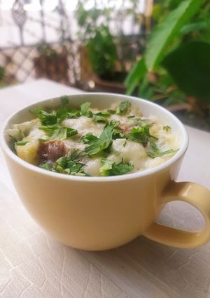 A picture of Savory French Toast In A Mug Recipe | Easy Mug Breakfast.