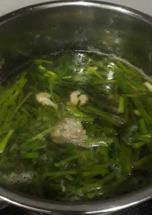 Hình của món Canh rau muống tôm thịt 🦐💕.