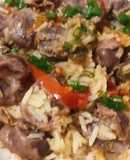 Arroz con molleja de pollo