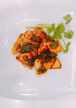 Hình của món Cá hồi xốt teryaki.