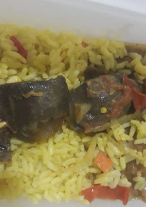 A picture of Curry rice with beans.