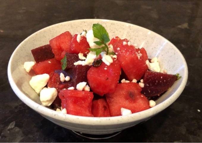 Recipe of Homemade Easy Quick Watermelon and Beets Salad