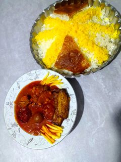 عکسی از دستور 💛چلو قیمه بادمجون😋💛