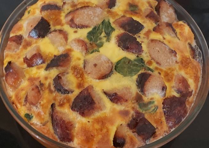 My Red Peppered Sausage & Spinach Quiche 🙂 #Mysterybox#Seasonal