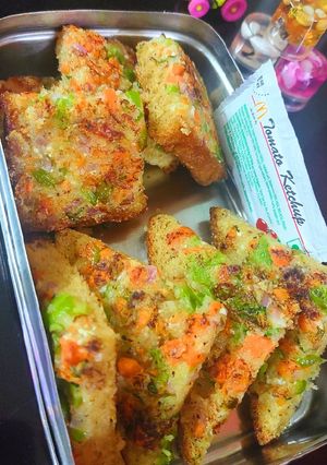 A picture of Curd Paneer Open Sandwich.