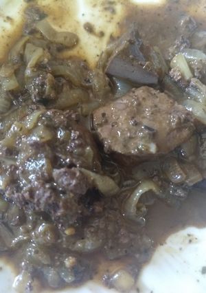 Una foto de Hígado encebollado
