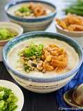 Chicken Porridge with Sauté Mushrooms