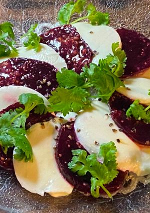 A picture of Beetroot Caprese.