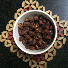 A picture of Cinnamon Sugar coated Peanuts #authormarathon.
