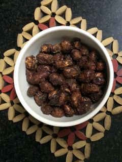 A picture of Cinnamon Sugar coated Peanuts #authormarathon.