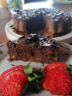 Una foto de Brownie de plátano y avena