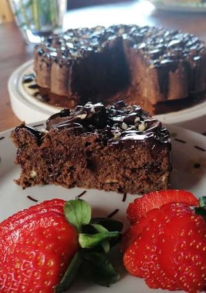 Una foto de Brownie de plátano y avena